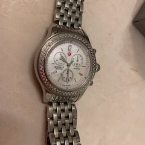 Authentic Michele Jetway Chronograph Diamond Wrist Watch for Women - Picture 5 of 9